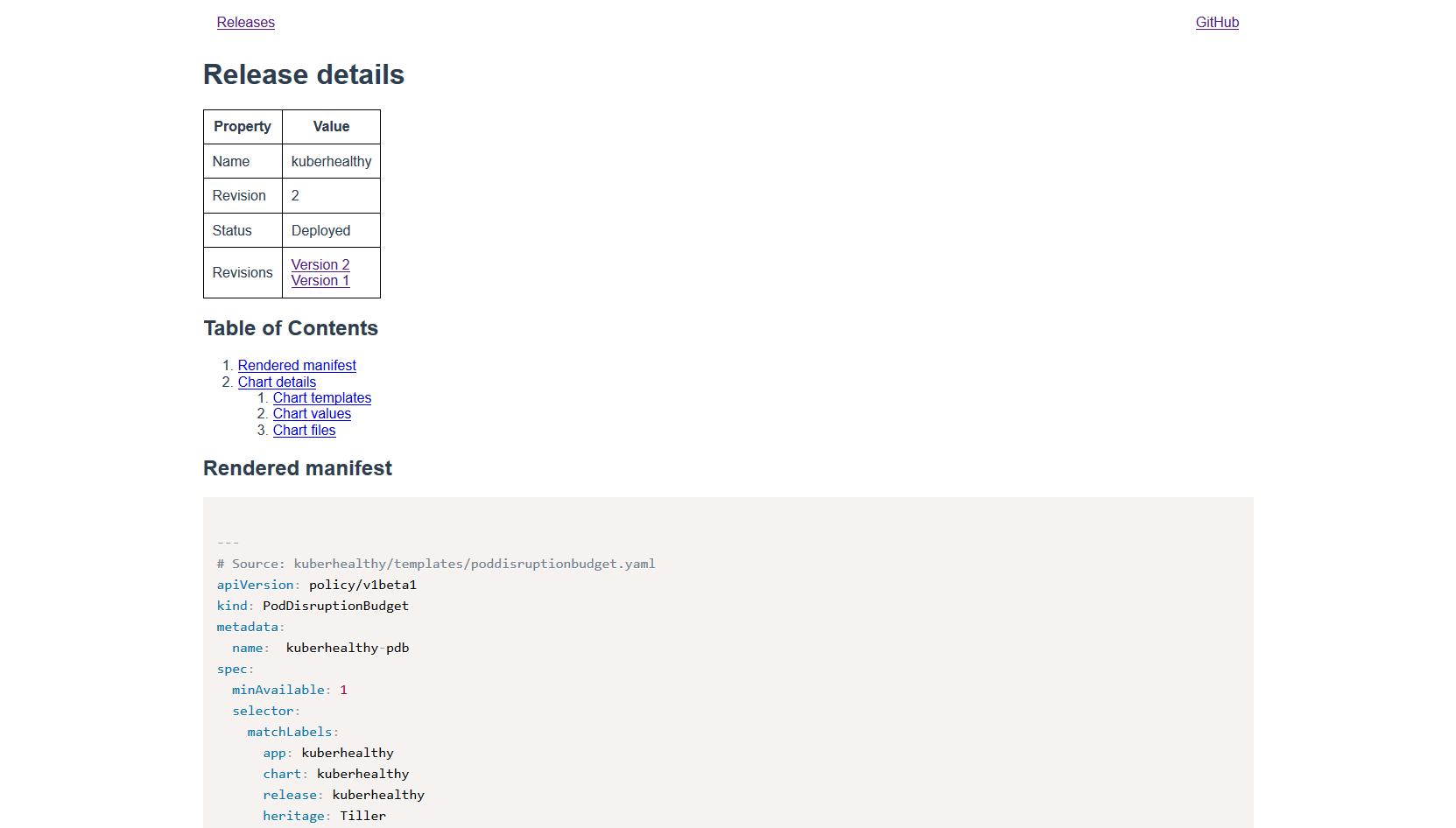 Release details page